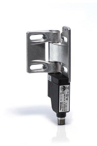 SHS3-A2Z-SA-R, Sicherer Scharnierschalter, Edelstahl, frei wählbarer Schaltpunkt, wiedereinstellbar, Rechtsanschlag, 4-pol M12 Stecker axial, 2xNC, IP67