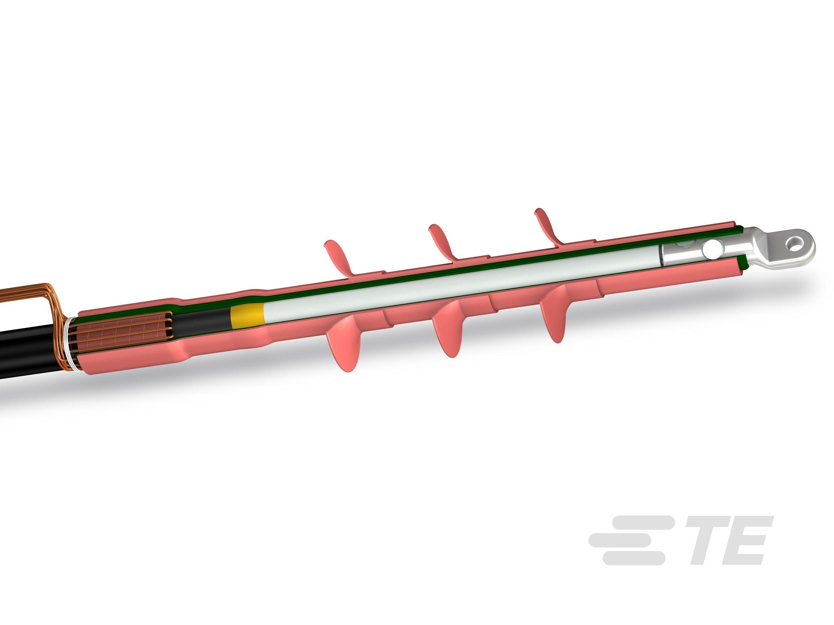 OXSU-F6141-ML-6-17, Freiluft-Endverschluss 30kV für 1L-Kunststoffkabel 185-400mm², Schraubkabelschuh