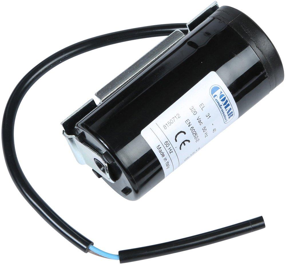ALK 80-100, Anlasskondensator mit Kabel und Befestigungsklammer