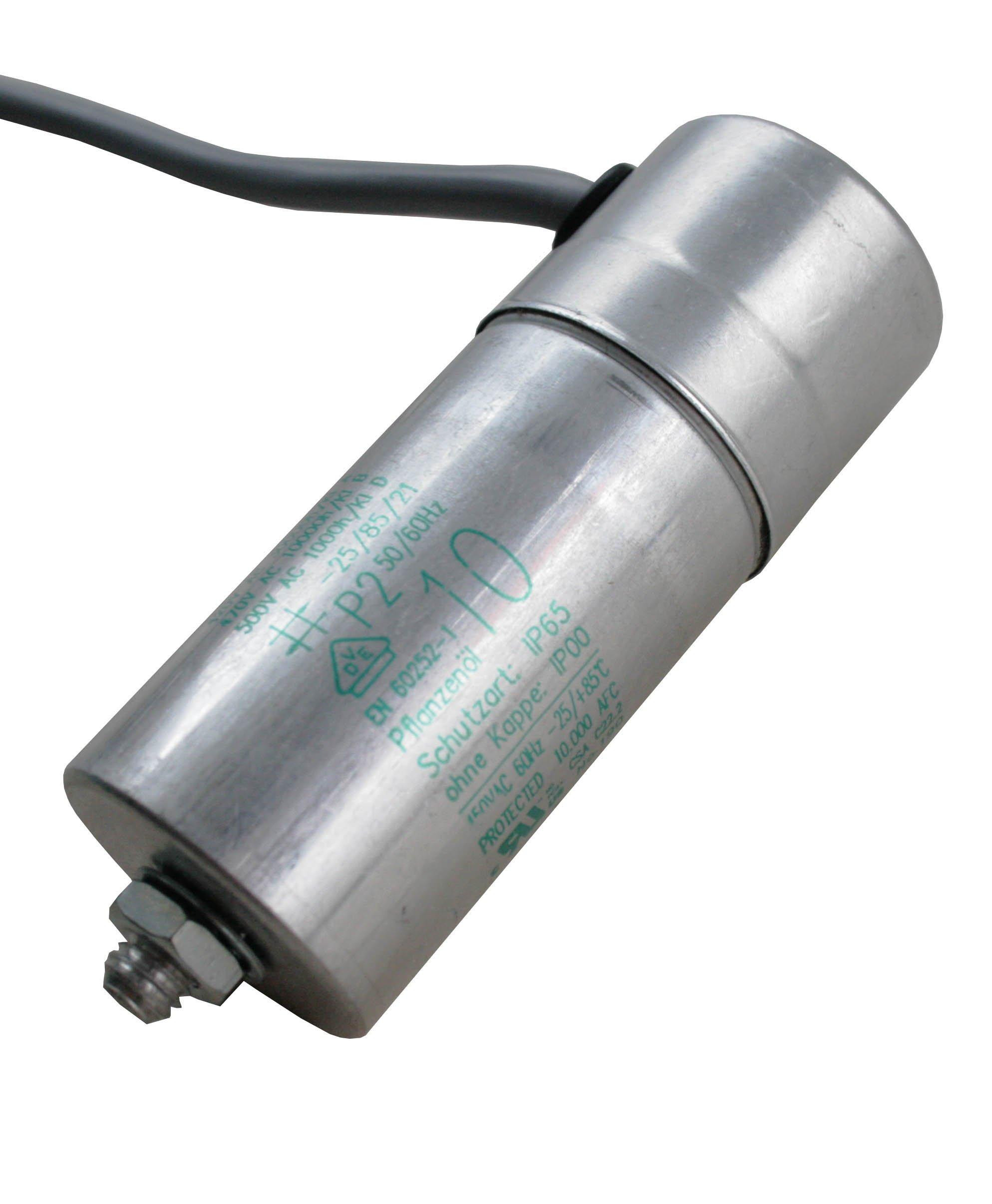 050 400, Betriebskondensator 5 µF 400V, im Alubecher mit Kabel