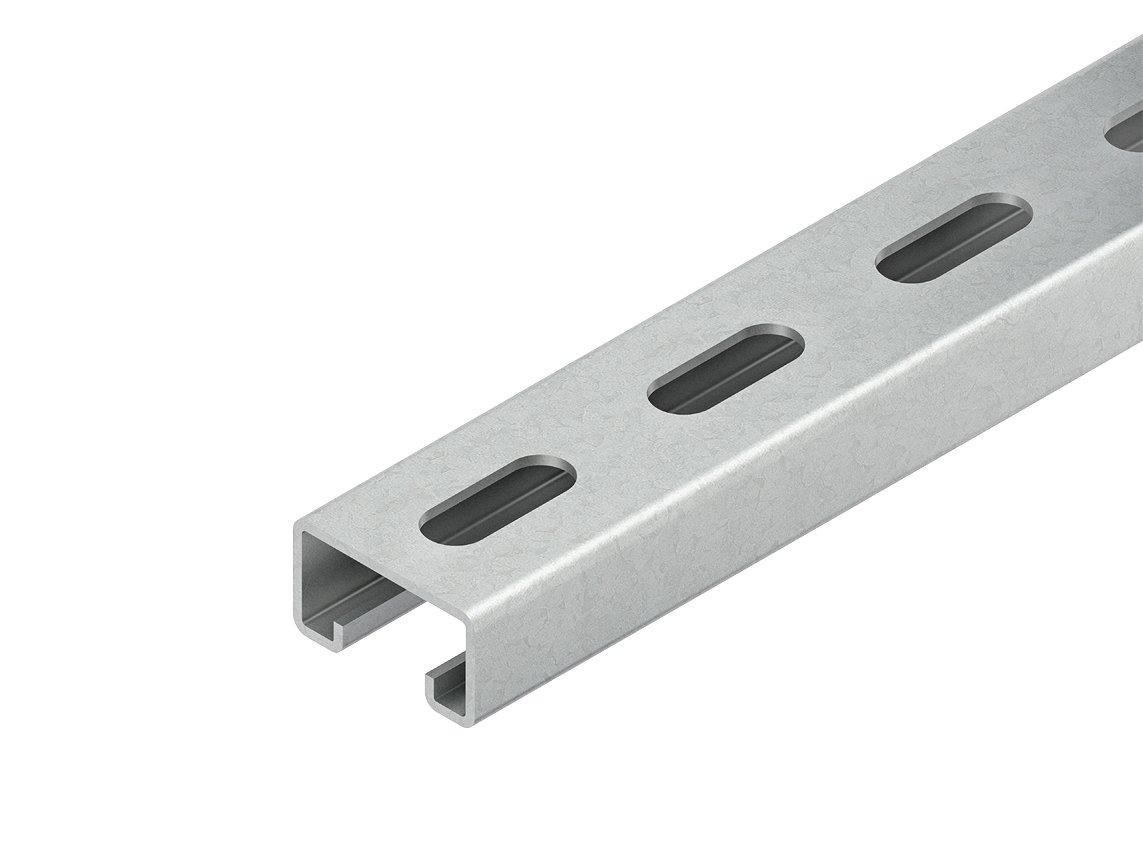 2986/3 E3L, Ankerschiene, C-Profil, Schlitzweite 18 mm, 40x22x3000 mm, gelocht, Edelstahl, Werkstoff-Nr.: 1.4301, AISI 304