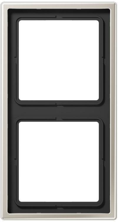 ES 2982, Rahmen 2fach, LS 990, IP 44, Edelstahl, senkrechte und waagerechte Montage