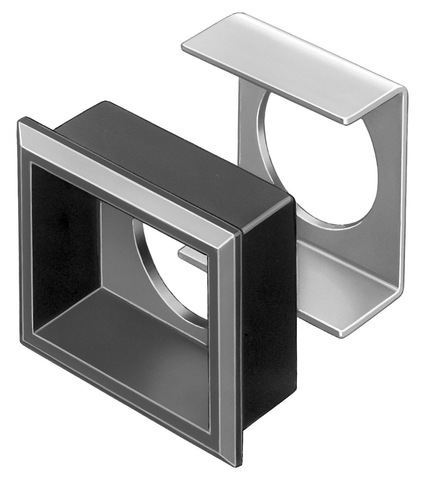 61-9931.0, Frontrahmen-Set für flachen Einbau Druck-/Schlüsselschalter schwarz 24x30 Ks