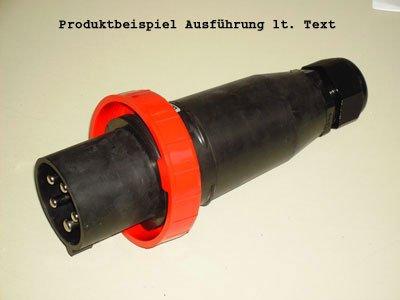 306356, GIFAS Vollgummi-CEE-SteckerAusführung:- 400 V / 63 A- 5polig + Pilot- 6h- 50/60 Hz- IPX7- mit Bajonettring- vernickelten Kontakten