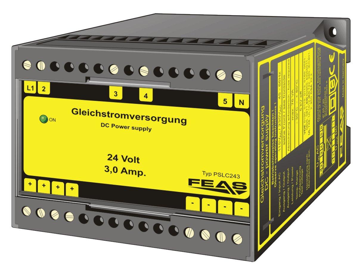PSLC243, Netzteil geglättet 115 VAC / 230 VAC, 3A, 72W