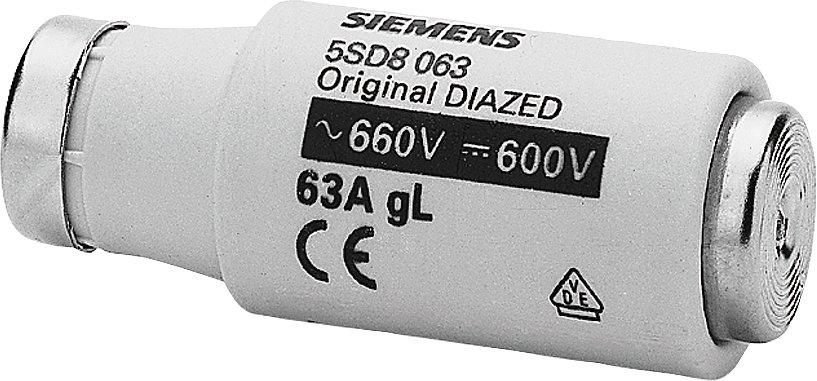 5SD8063, DIAZED-Sicherungseinsatz 690V für Kabel- und Leitungsschutz Betriebsklasse gG