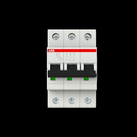 S203-B25, Sicherungsautomat B-Char., 6 kA, 25 A, 3P