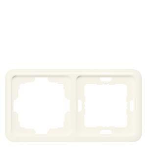 5TG1803, DELTA profil titanweiß Rahmen 2-fach, mit großem Ausschnitt, 151x80 mm