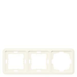 5TG1804, DELTA profil titanweiß Rahmen 3-fach, mit großem Ausschnitt, 222x80 mm