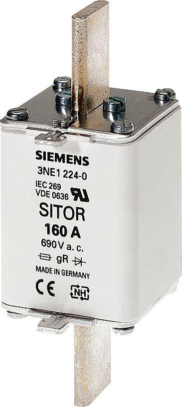 3NE1224-0, SITOR-Sicherungseinsatz, mit Messerkontakten, NH1, In: 160 A, gS, Un AC: 690 V