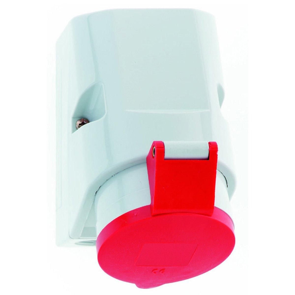 Bals CEE-Wandsteckdose 32A 5-polig 400V (IP44) In Rot – Mit Quick-Connect Klemmen