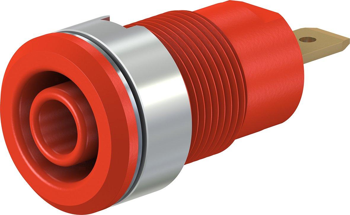 SLB4-F, 4 mm Sicherheitsbuchse rot
