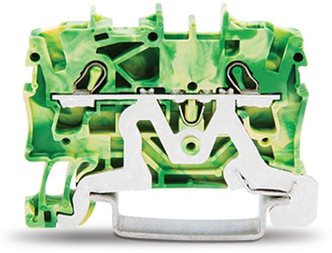 2002-1207, 2-Leiter-Schutzleiterklemme 2,5 mm² grün-gelb