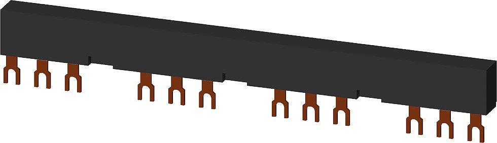 3RV1915-3CB, 3Ph.-Sammelschienen Teilungsabstand 63mm für 4 Schalter Anschl. in Gabelform