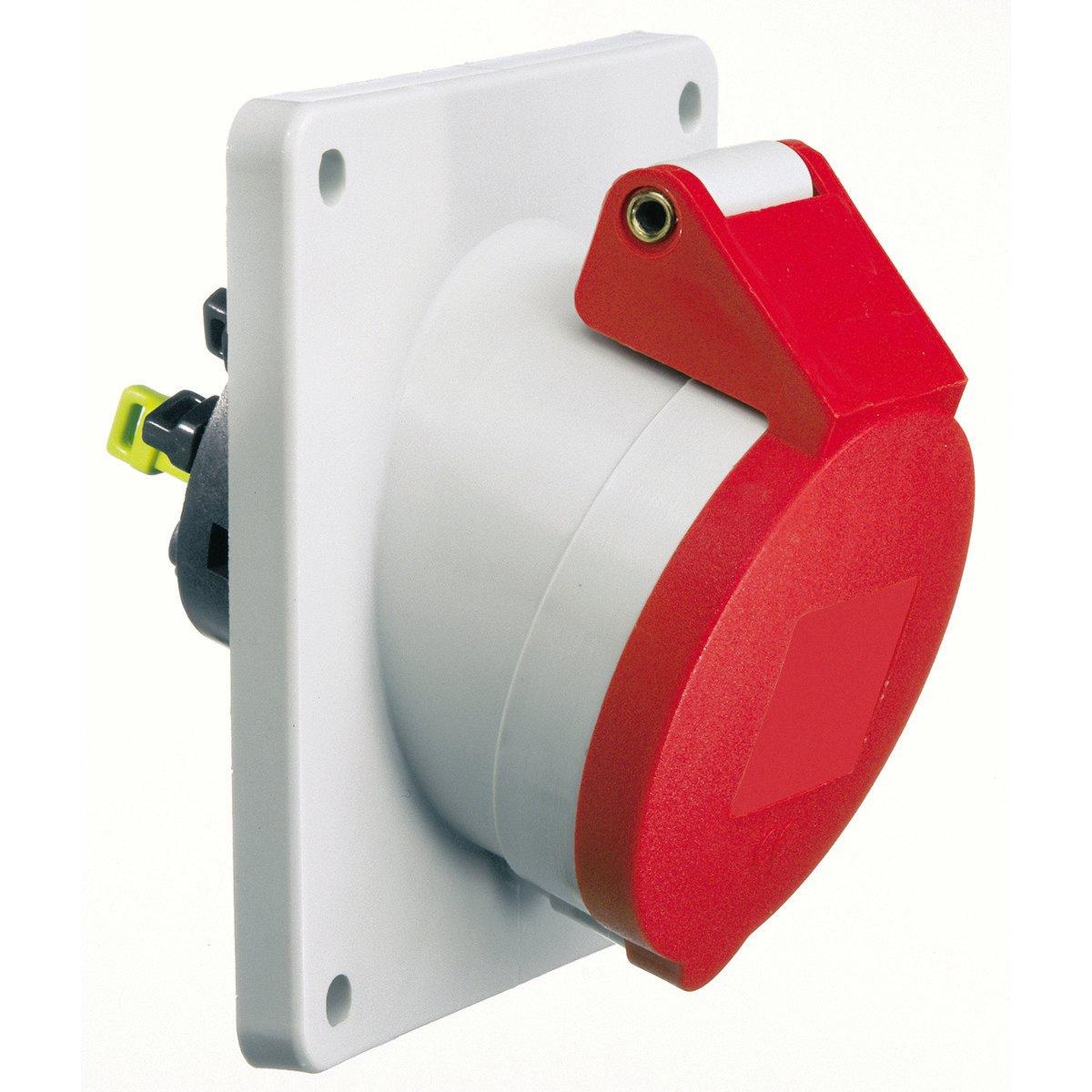 12801/CEE-Anbausteckdose 32A400V6h5pIP44, Anbausteckdose Quick-Connect geneigt 32A 5p 400V 6h, IP44