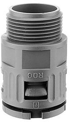 RQG-M, AD13,0-M12, Kunststoff-Schnellverschraubung für Wellschlauch, grau, gerade, Außengewinde metrisch, hochdichtend, AD 13,0, M 12 x 1,5