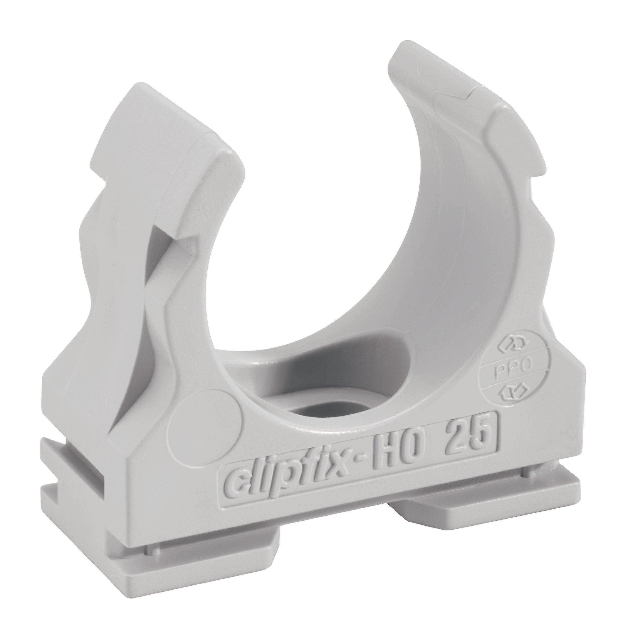 clipfix-H0 32, Kunststoff-Klemmschelle, grau,