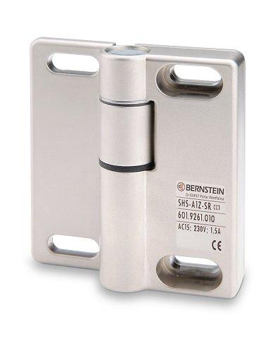SHS-A1Z-SA, Sicherer Scharnierschalter, Zink-Druckguss, frei wählbarer Schaltpunkt, 4-pol M12 Stecker axial, 1xWechsler, IP67