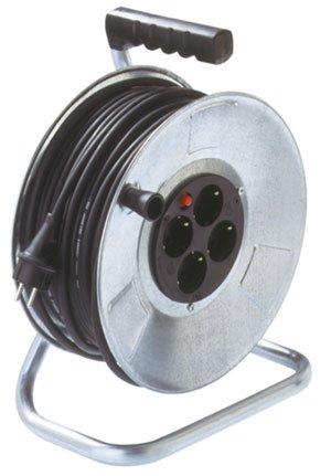 HERO450SS, Stahlblech-Kabeltrommel, 50 m Gummil. HO5RR-F3G1.5 mm², 4-fach, ohne Deckel