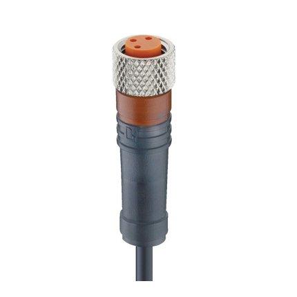 RKMV 3-224/5 M, M8 Sensor Anschlussleitung, PUR Kabel schwarz, ungeschirmt, Buchse, gerade, A-kodiert, 3-Pin, 3x0.34mm²