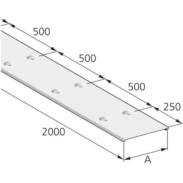 D2 100  S, Industrie-Kanal, Deckel mit Riegelverschluss, Stahl, verzinkt, 100x2000 mm