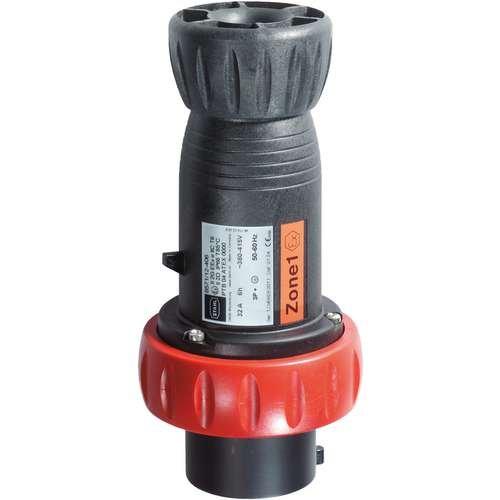 8571/12-506, 8571/12-506, Stecker 32 A, SolConeX, 200/346 ... 240/415 V AC rot, 3 P + N + PE, 6 h, 13 - 25 mm, Polyamid, Zone 1/2/21/22