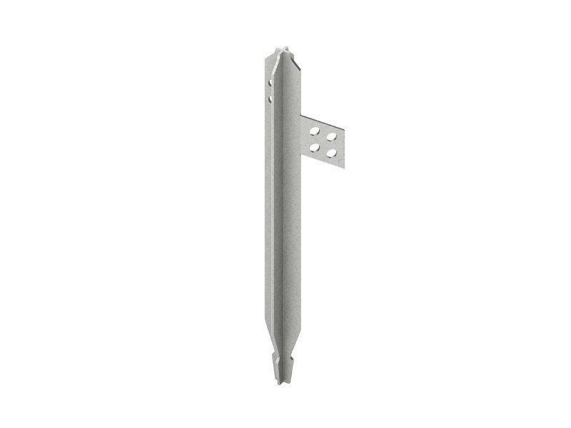 HSE1,5, Staberder, Länge 1500 mm, Kreuzprofil, gelochte Anschlusslasche 4 x Ø 13 mm, Stahl, feuerverzinkt DIN EN ISO 1461