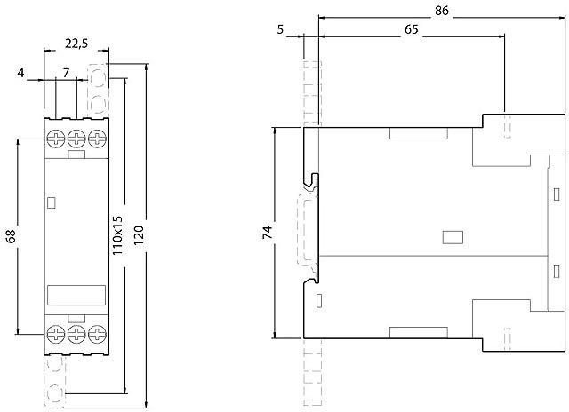 3UG4512-1AR20, Überwachungsrelais, analog, Phasenausfall und-Folge 3x 160-690V AC50 bis