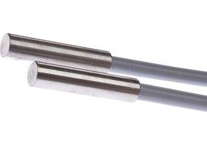 LS060312, Lichtleiter Schranke, 0,6m, Kopf: Edelstahl 35lang Ø7,6, Lichtaustritt seitlich, Leiter: Glasfaser+Silikon, Endstück: M18x1 Messing, Sn: 400, -40-180°