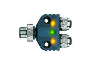 FSM4-2FKM3P3/S89, 2-fach Verteilersysteme, Blockverteiler M12 x 1 mit 3-fach LED, Stecker - 2x Kup