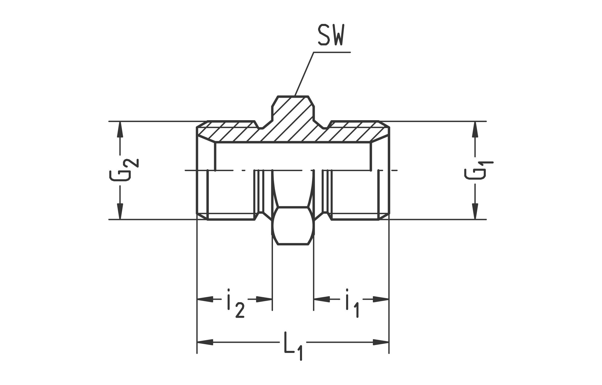 43-0804, DOPPELNIPPEL G1/2, G1/4