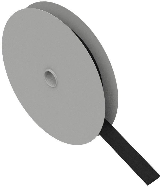 Klettband-Rolle FRT, Haken- und Flauschband, selbstverl. nach UL94-V2, silikonf., Breite 10mm, schwarz