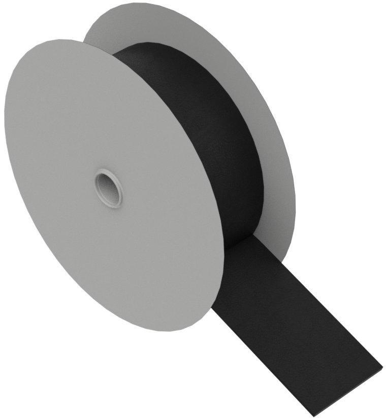 Klettband-Rolle FRT, Haken- und Flauschband, selbstverlöschend nach UL94-V2, silikonfrei, Breite 30mm, Farbe schwarz,  VE = Rolle 25m - stat. Warennr.: 39269097 -