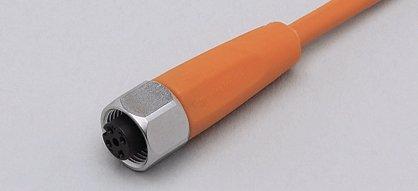 EVT001, Anschlusskabel mit Buchse, Betriebsspannung < 250 V AC, 5 m, PVC, Gehäusewerkstoffe Gehäuse: PVC orange, Dichtung: EPDM, IP 65, IP 67, IP 68, IP 69K,