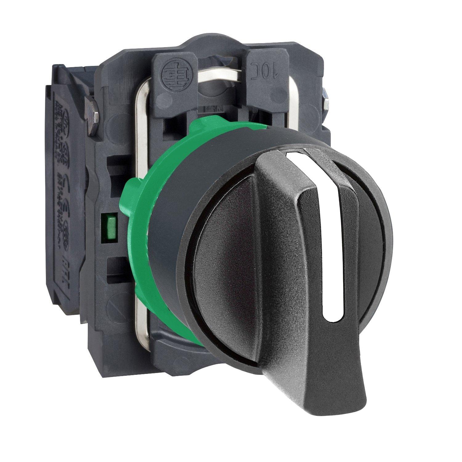 XB5AD33, Wahlschalter, Harmony XB5, Kunststoff, schwarz, 3 Stellungen, 22mm, rastend, 2S