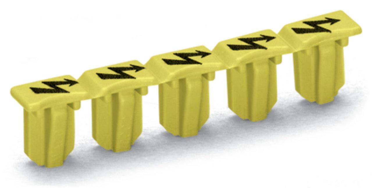 2000-115, Warnabdeckung mit schwarzem Blitzpfeil gelb