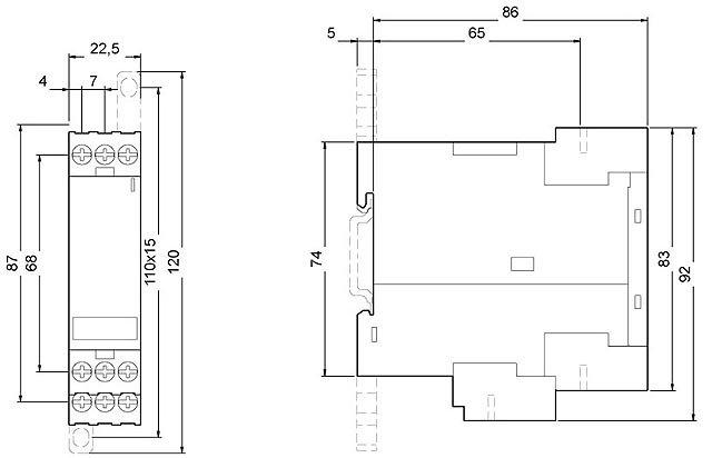 3UG4512-1BR20, Überwachungsrelais, analog, Phasenausfall und-Folge 3x 160-690V AC50 bis