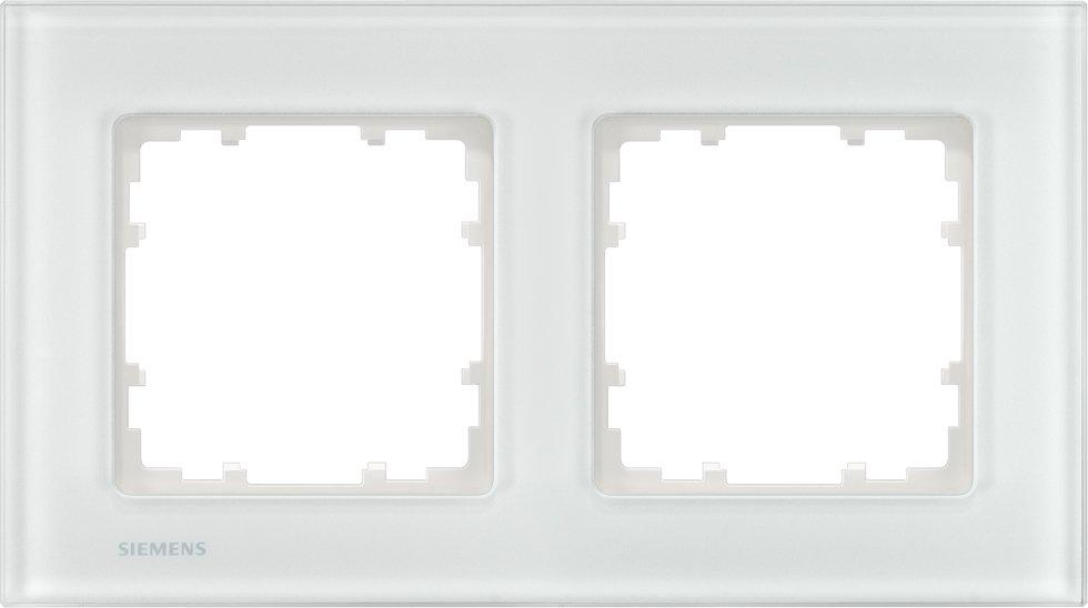 5TG1202-1, DELTA miro Glas weiß Rahmen 2-fach