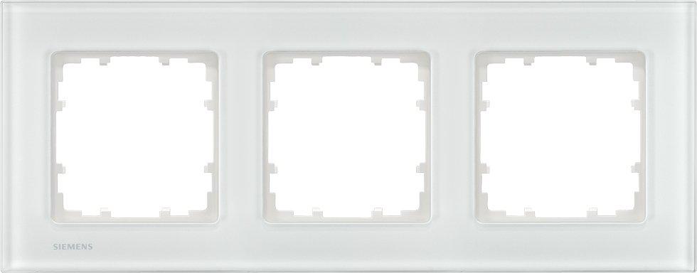 5TG1203-1, DELTA miro Glas weiß Rahmen 3-fach