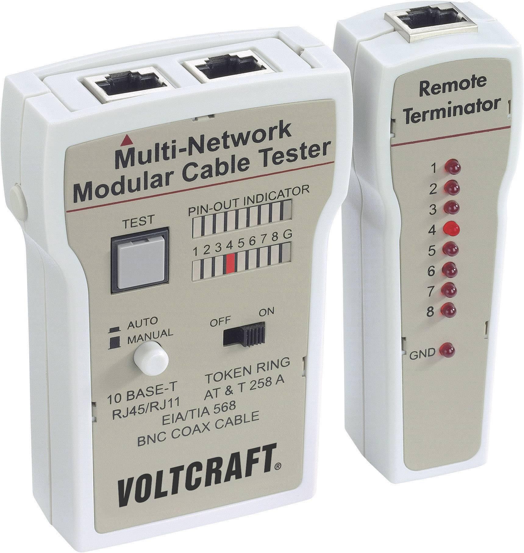 CT-2, Kabeltester CT-2 VOLTCRAFT CT-2   Geeignet für RJ-45, BNC, RJ-11
