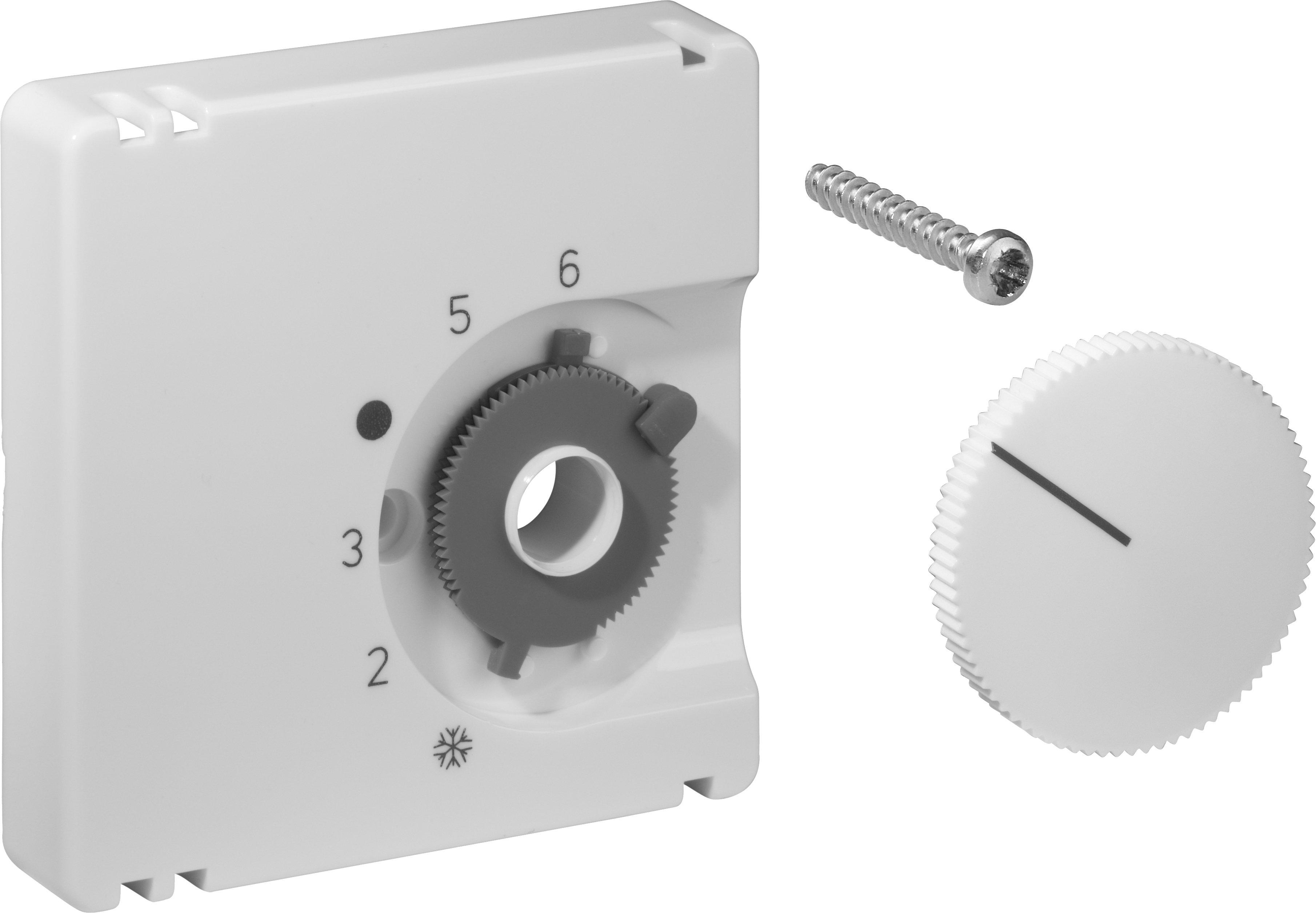 JZ-001.000, Deckelset für Raumtemperaturregler RTBSU / FTR, 50 x 50, reinweiß (RAL9010), glänzend