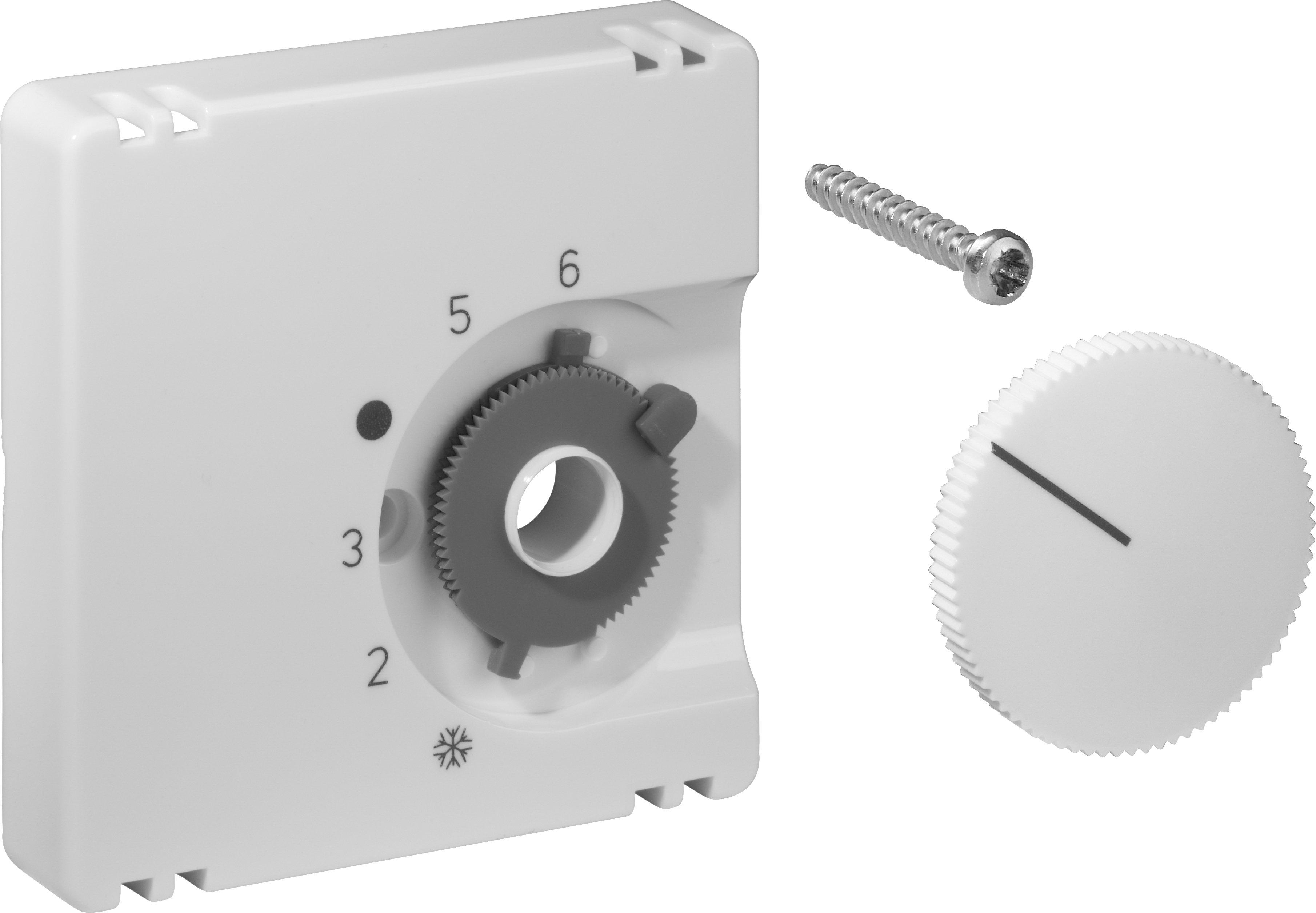 JZ-001.100, Deckelset für Raumtemperaturregler RTBSU / FTR, 55 x 55, reinweiß (RAL9010), glänzend