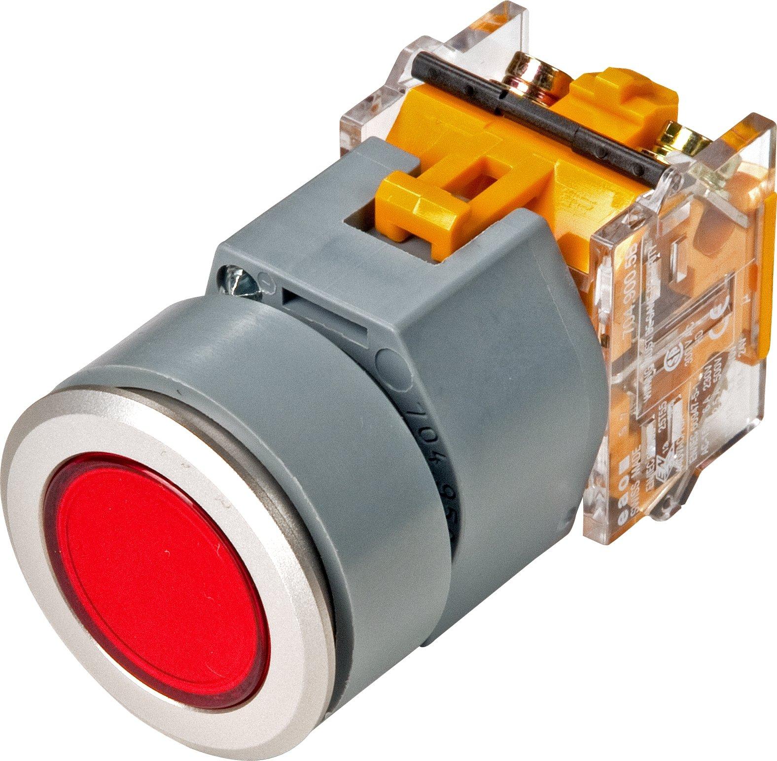 704.012.218, Drucktasten-Vorsatz flachen Einbau natur/rot I D35