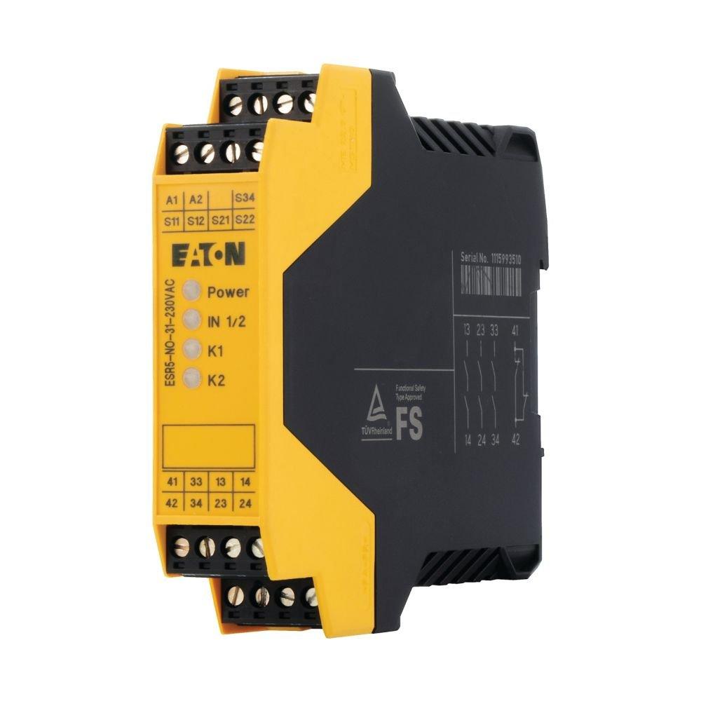 ESR5-NO-31-230VAC, Sicherheitsrelais zur NOT-HALT-/Schutztür-Überwachung, 230 Vac, 3 Freigabepfade