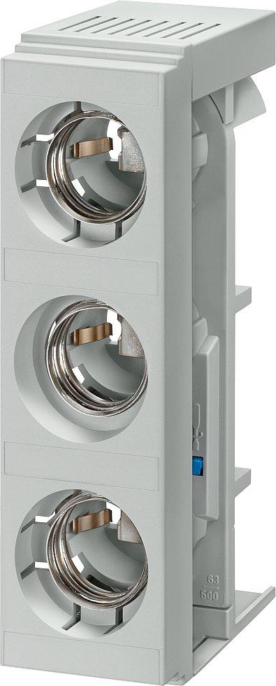 5SF6220, DIAZED-Reitersockel SR60 3P, DIII, 63A, 500V für 5/10 mm-Sammelschienen