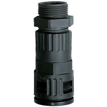 RQGZ-M, AD34,5-M40, Kunststoff-Schnellverschraubung gerade für Wellschlauch, schwarz, Außengewinde metrisch, Zugentlastung, hochdichtend, AD 34,5, M 40 x 1,5