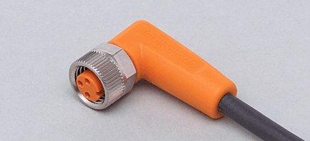 EVC145, Anschlusskabel mit Buchse, Betriebsspannung < 50 V AC, 5 m, PUR, Gehäusewerkstoffe Gehäuse: TPU orange, Dichtung: FKM, IP 65, IP 67, IP 68, IP 69K, Si