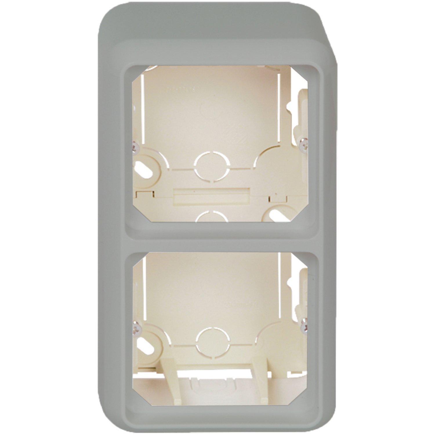 ELG234214, Aufputzgehäuse 2fach komplett FASHION reinweiß