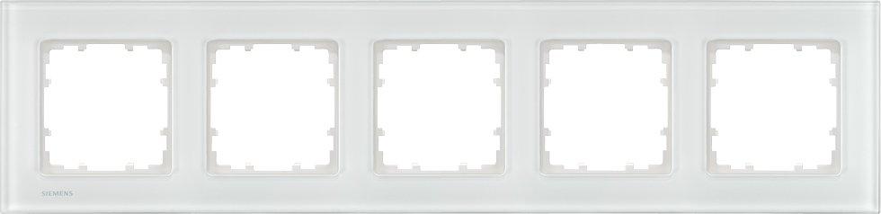 5TG1205-1, DELTA miro Glas weiß Rahmen 5-fach