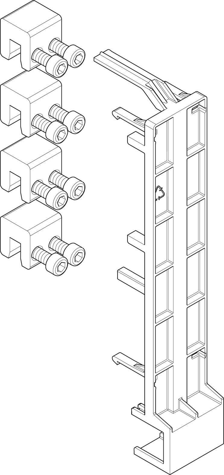 GSV40N, Sammelschienen-Verbindersatz Feld / Feld 250A, 4-polig